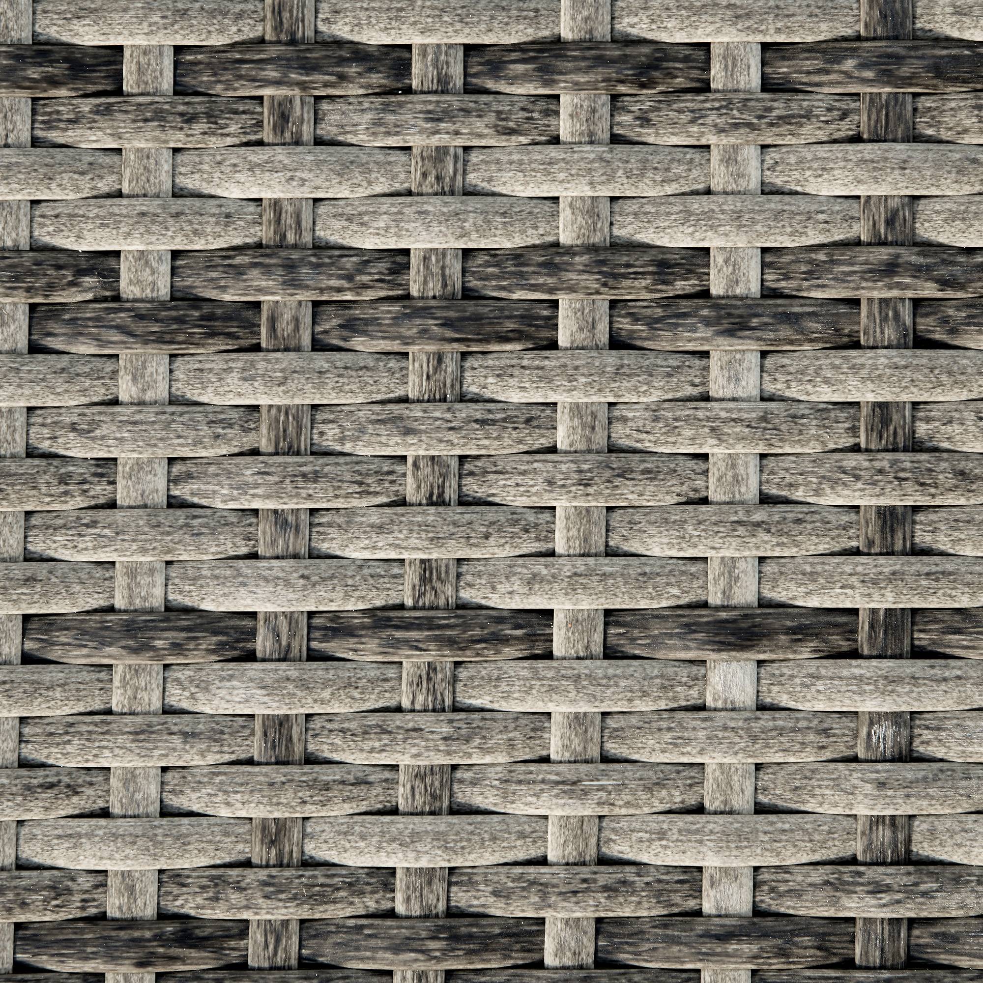 ComfortXL - Bain de soleil en résine tressée et métal gris 207 x 70 x 70 cm jardin terrasse dossier 5 positions et roues - Image 8