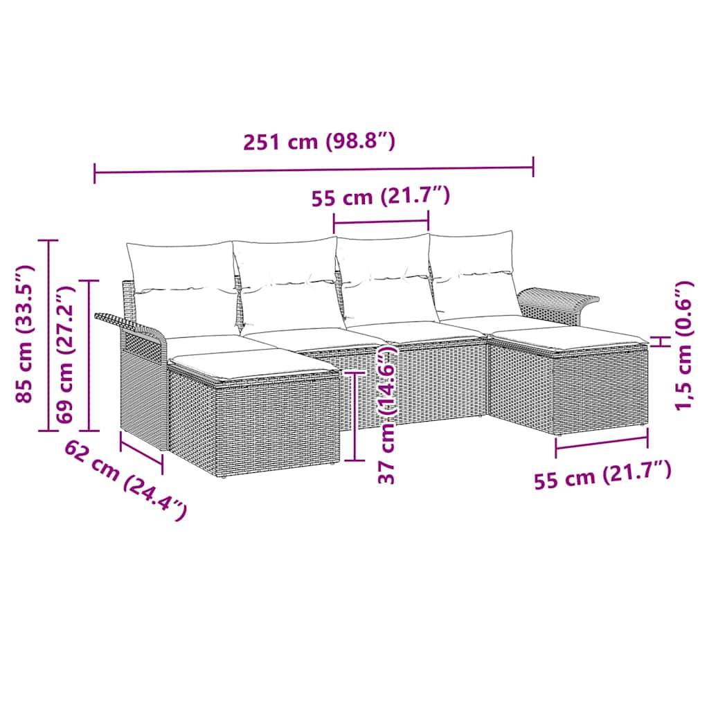 ComfortXL - Salon de Jardin 6 Pièces Polyrotin avec Table Hauteur Réglable et Rangement Intégré Noir – ComfortXL Outdoor Living - Image 4