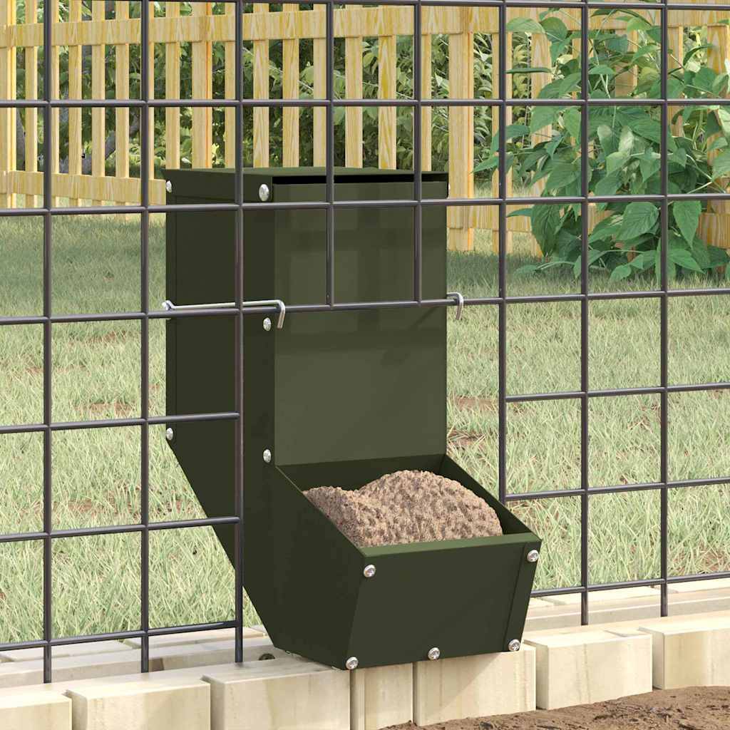 Distributeur Aliments Lapin Acier 1kg Jardin Durable Vert - ComfortXL Outdoor Living - Image 1