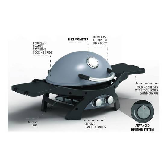 Barbecue à Gaz portable 5200W Grille de cuisson fonte émaillée 58 x 42.5 cm 2 Bruleurs PIT BOSS - Imagen 9