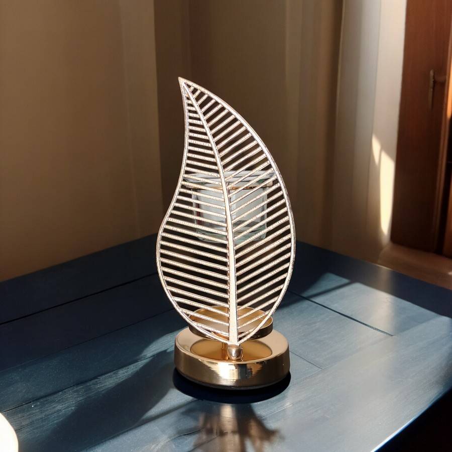 Brûle Parfum Palme - Brûleur Cire Parfumée – Diffuseur Parfum d'Ambiance – Bougeoir en Céramique et Métal - Haut: 20 cm - Zen'Arôme - Image 8