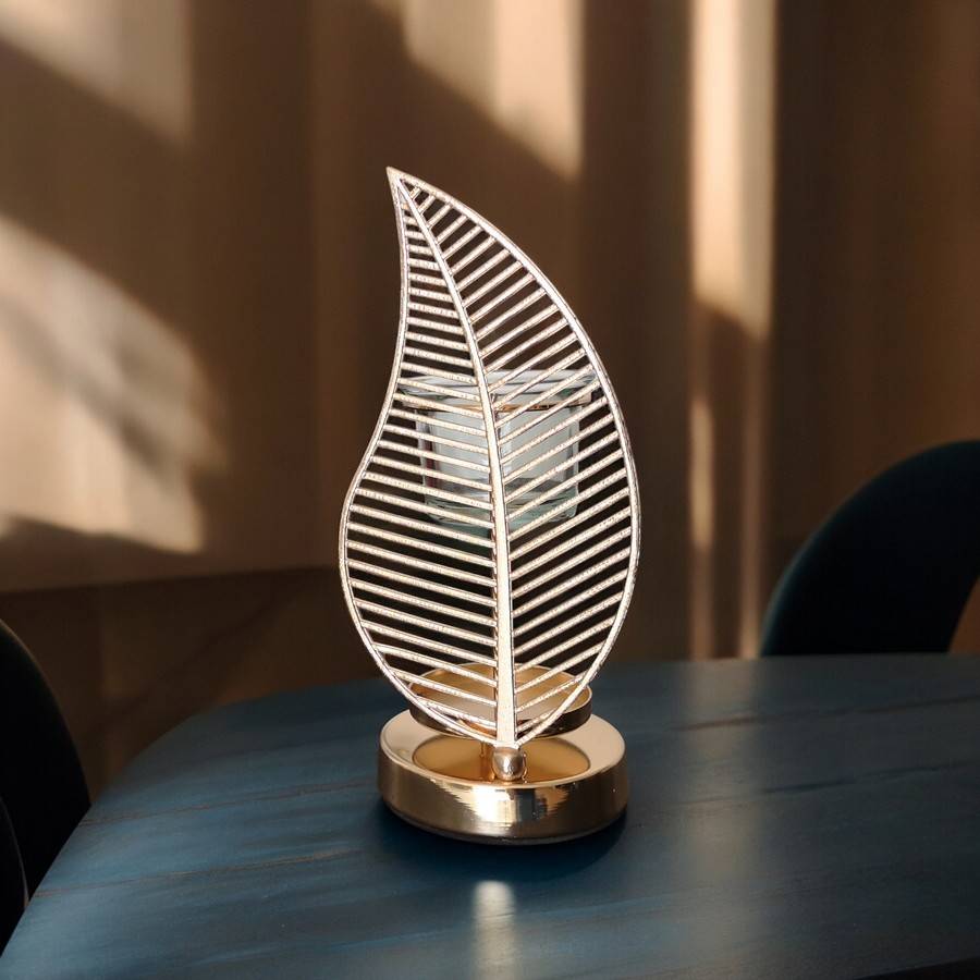 Brûle Parfum Palme - Brûleur Cire Parfumée – Diffuseur Parfum d'Ambiance – Bougeoir en Céramique et Métal - Haut: 20 cm - Zen'Arôme - Image 3