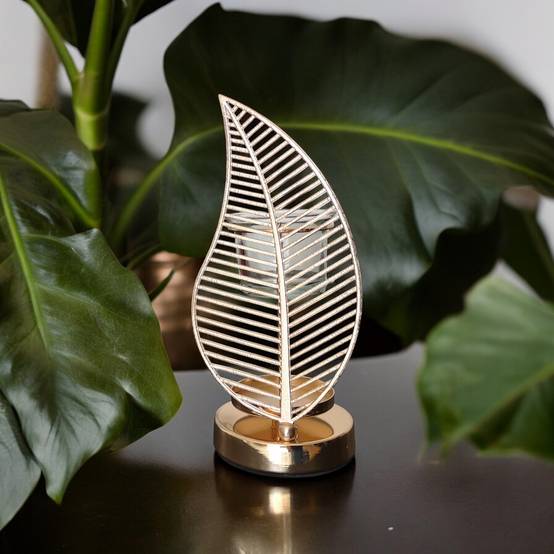 Brûle Parfum Palme - Brûleur Cire Parfumée – Diffuseur Parfum d'Ambiance – Bougeoir en Céramique et Métal - Haut: 20 cm - Zen'Arôme - Image 1
