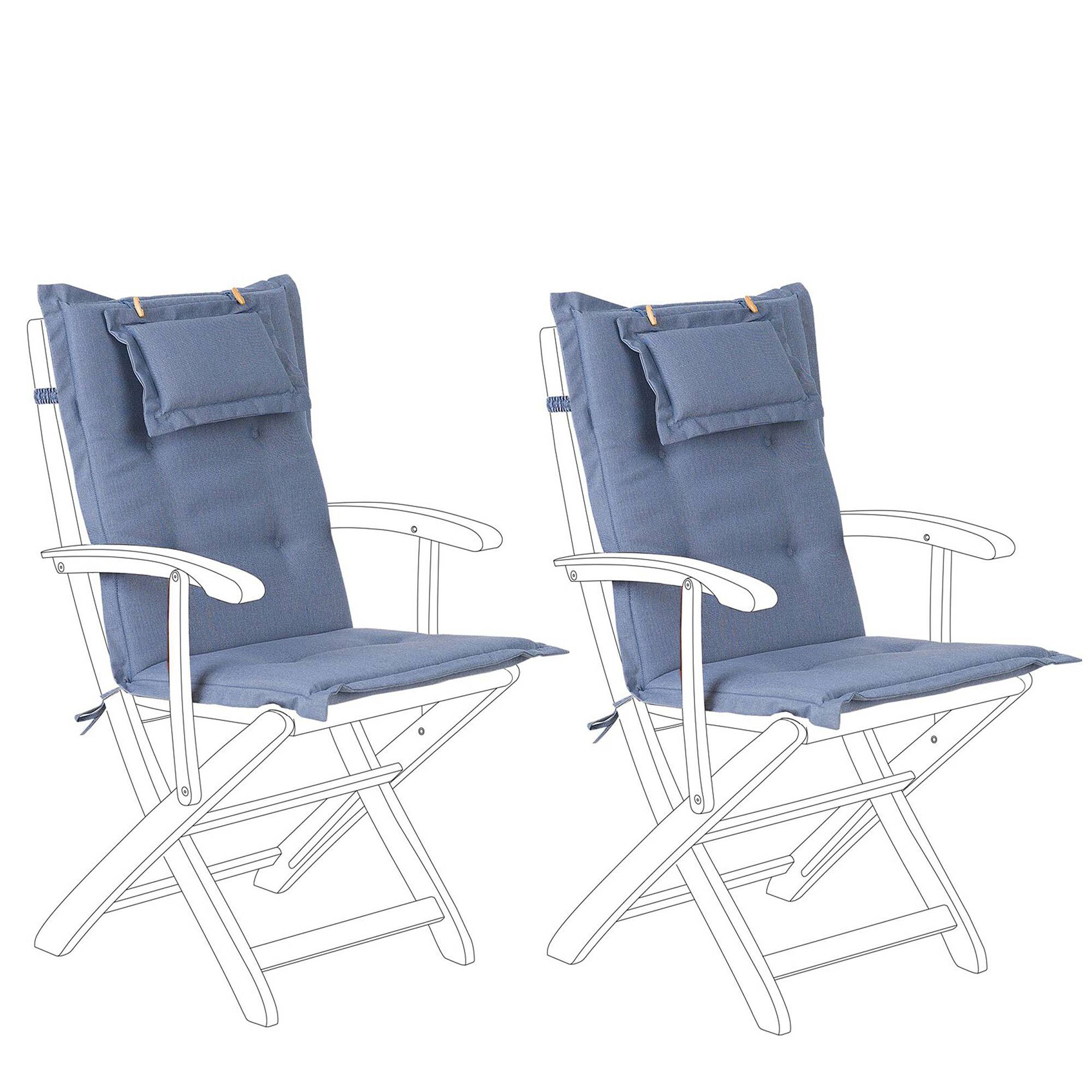 Beliani - Coussin d'assise d'extérieur Polyester Bleu MAUI - Beliani - Imagen 2