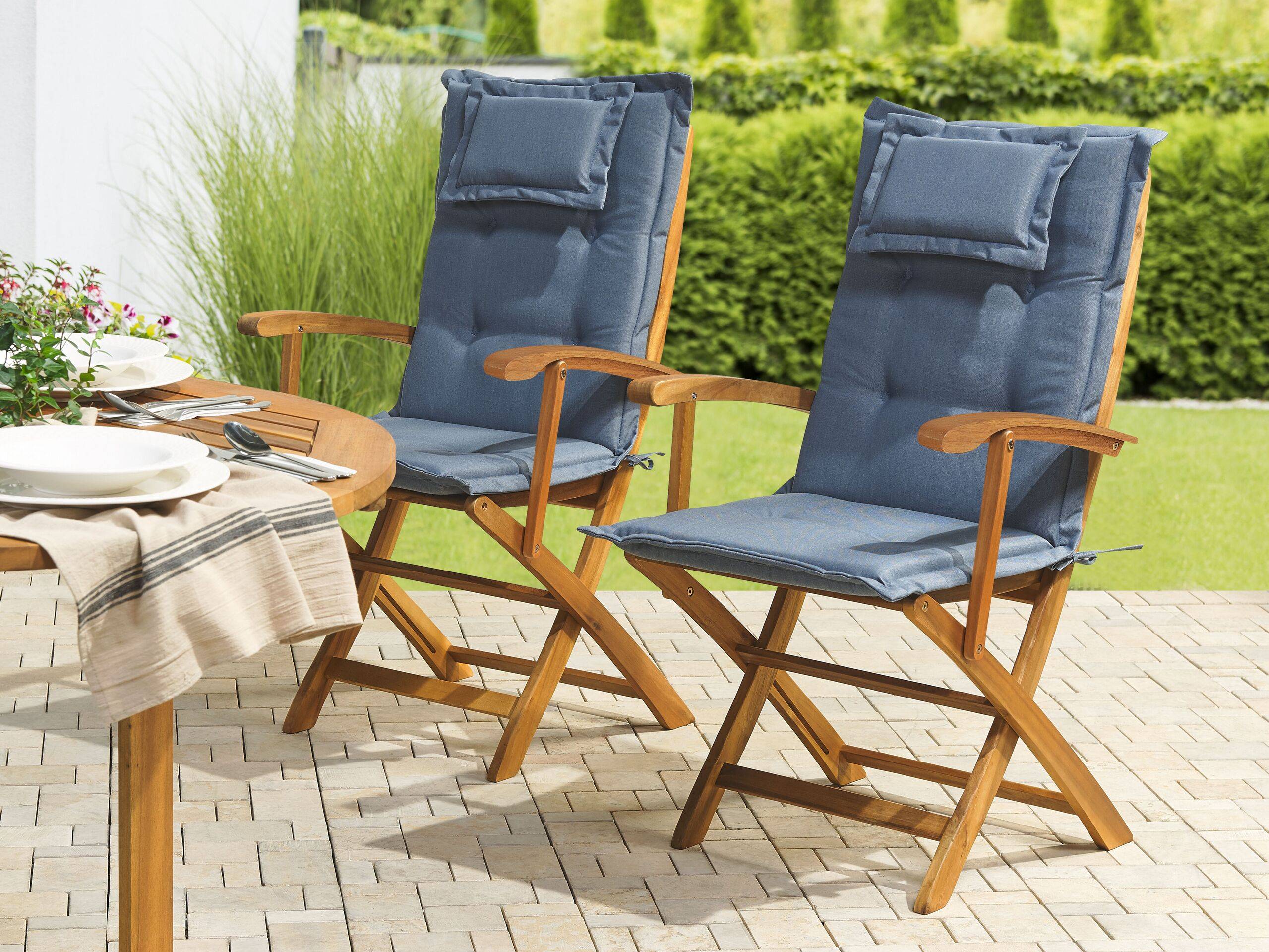 Beliani - Coussin d'assise d'extérieur Polyester Bleu MAUI - Beliani - Imagen 1