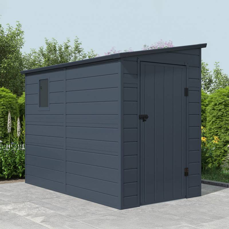 Abri de jardin adossé résine anthracite 3,55m² avec kit de fondation Jôbu - Image 3