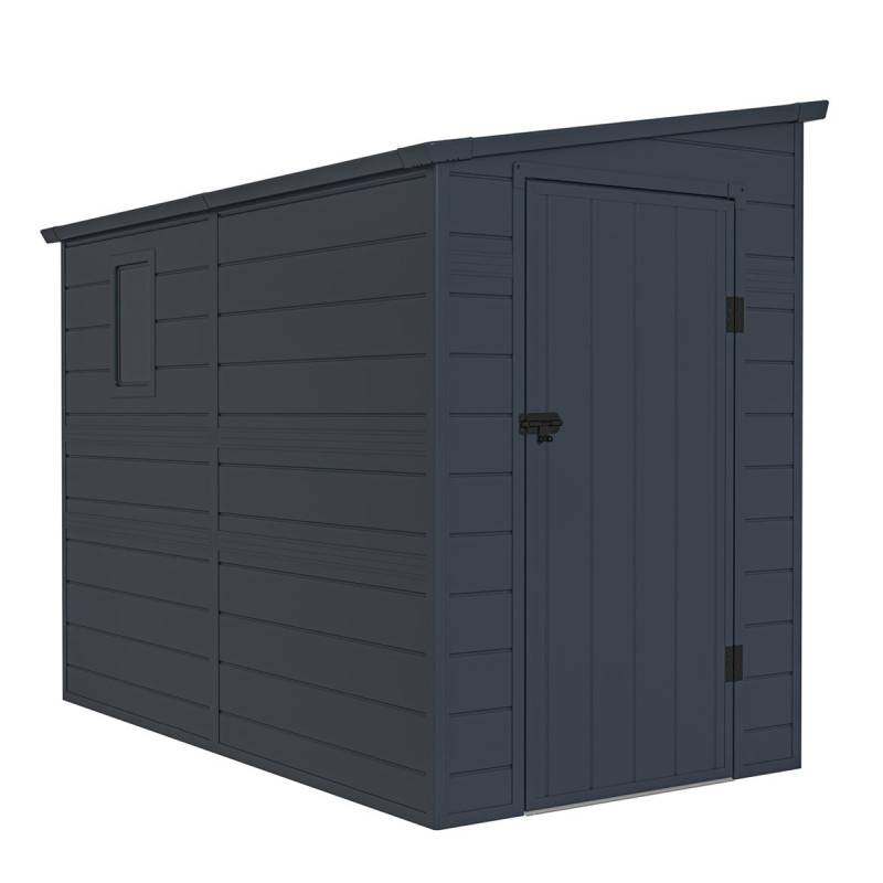 Abri de jardin adossé résine anthracite 3,55m² avec kit de fondation Jôbu - Image 5