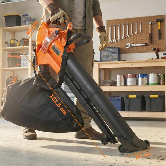 Aspirateur-souffleur de feuilles filaire 3000w 3-en-1 avec fonction broyage, sac de collecte 40l, 4 roues - Image 5