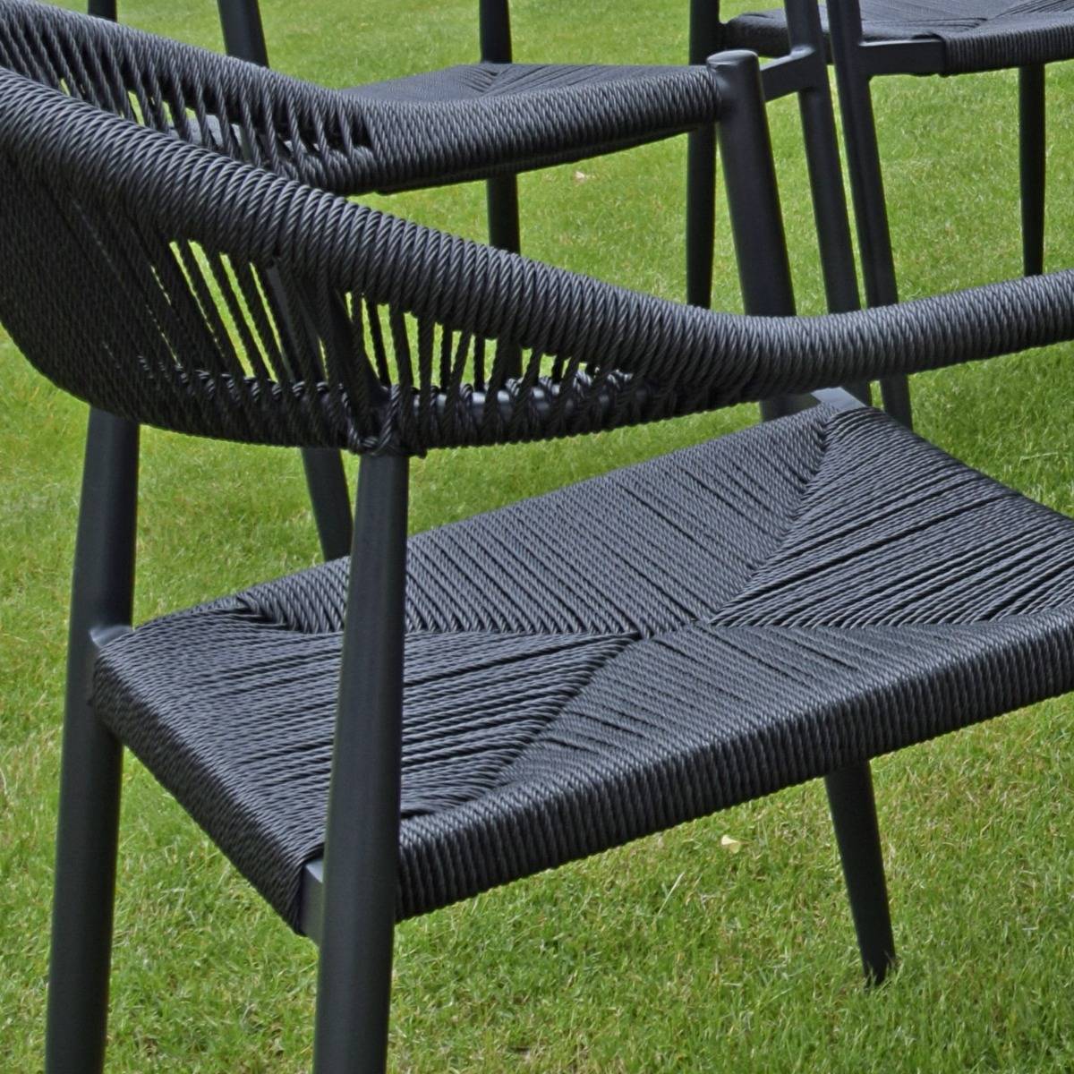 Fauteuil aluminium noir et corde tressée noire Casamance - Gecko Jardin - Imagen 3