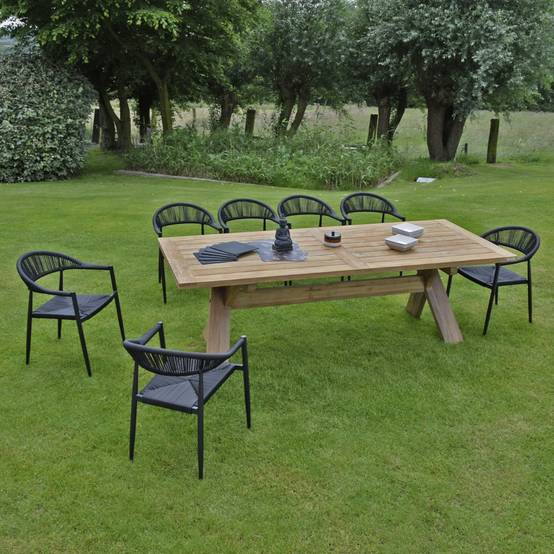 Fauteuil aluminium noir et corde tressée noire Casamance - Gecko Jardin - Imagen 7