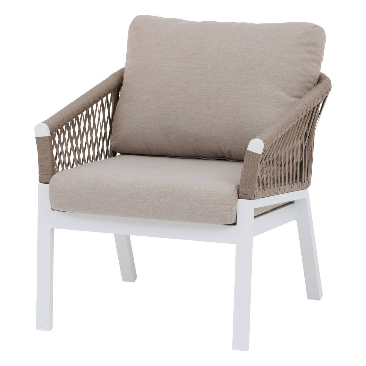 Hesperide - Salon de jardin "Oriengo" taupe & blanc 5 places en aluminium traité époxy Hespéride - Imagen 4