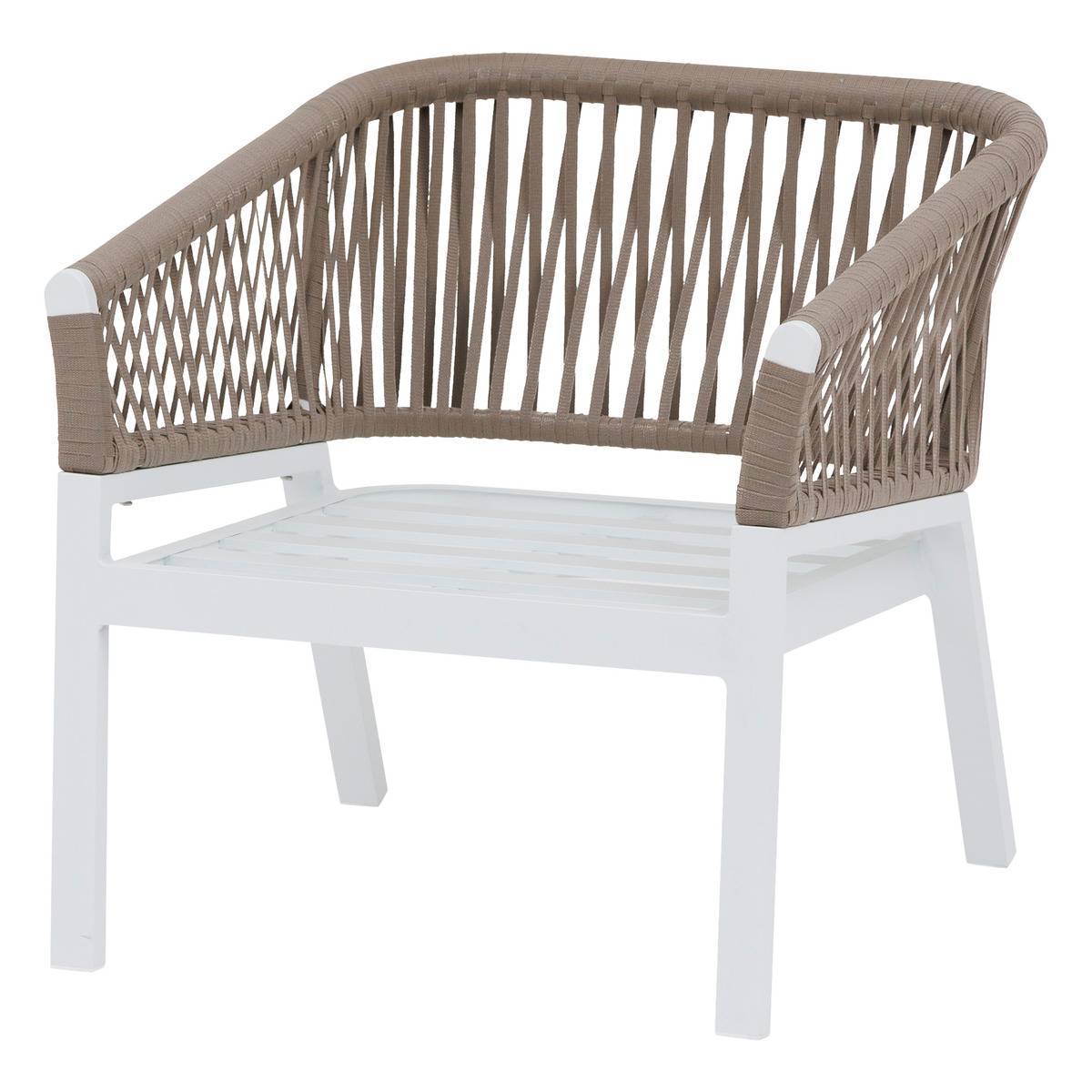 Hesperide - Salon de jardin "Oriengo" taupe & blanc 5 places en aluminium traité époxy Hespéride - Imagen 5