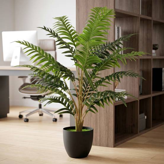 Plante artificielle intérieure 90 cm fougère arbre artificiel en pot avec branches flexibles, intérieure et extérieure - Image 3