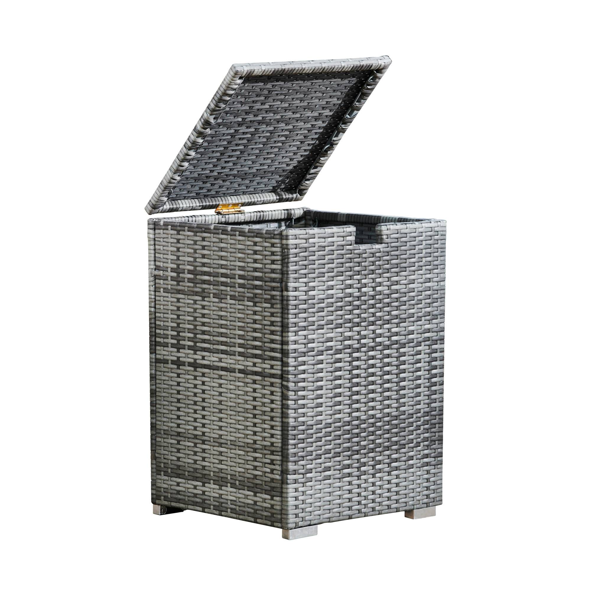 Teamson Home - Coffre de rangement pour brasero en rotin gris Teamson Home - Image 5