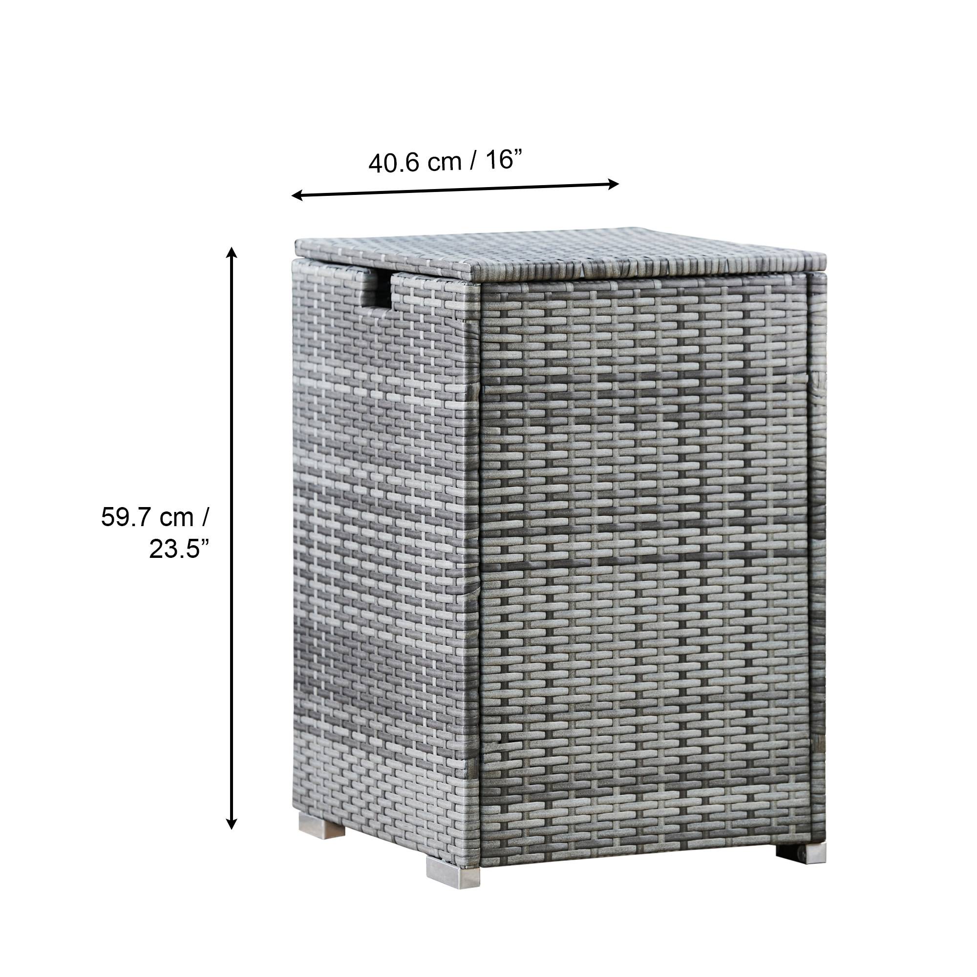 Teamson Home - Coffre de rangement pour brasero en rotin gris Teamson Home - Image 4