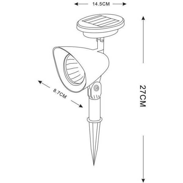 Spot solaire en plastique - 3 LED - Noir - GALIX - Image 4