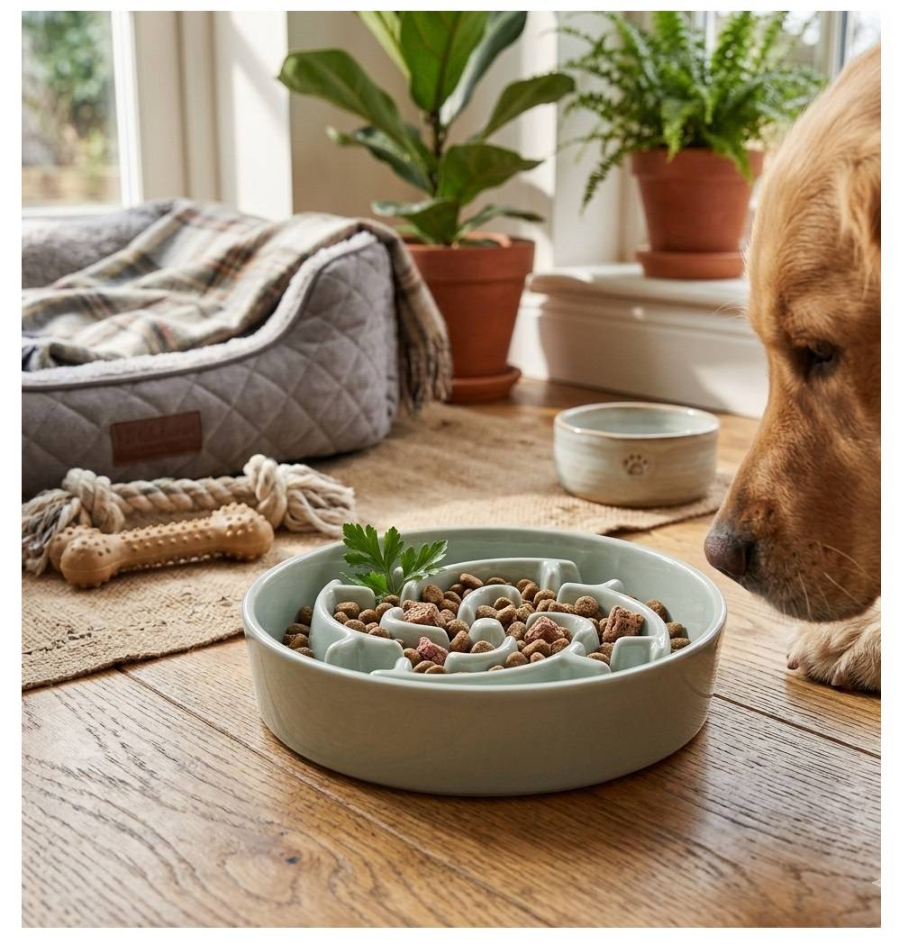 Eden - Gamelle ronde anti glouton pour chien Sena vert menthe - Image 2