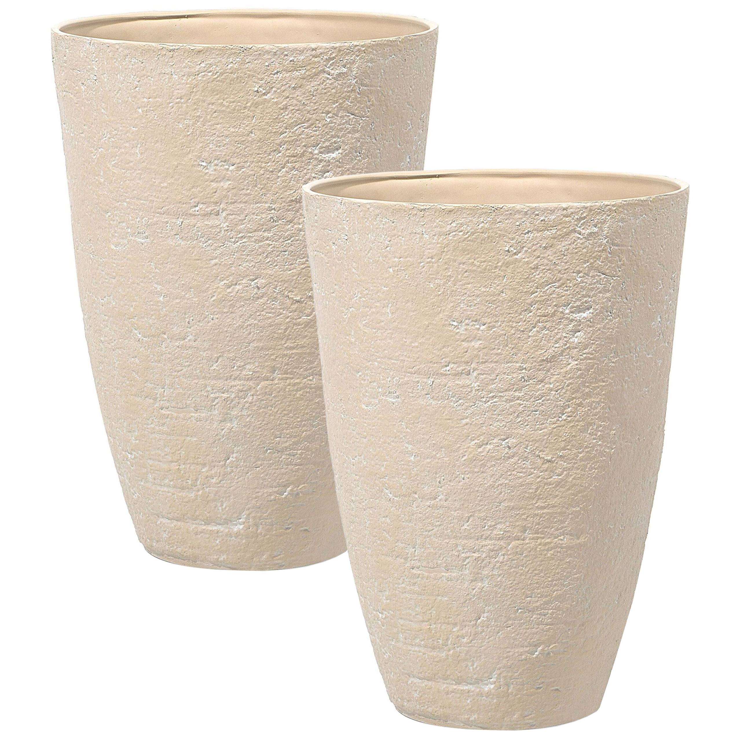Beliani - Cache-pot d'extérieur Fibre d'argile Beige CAMIA - Beliani - Imagen 2