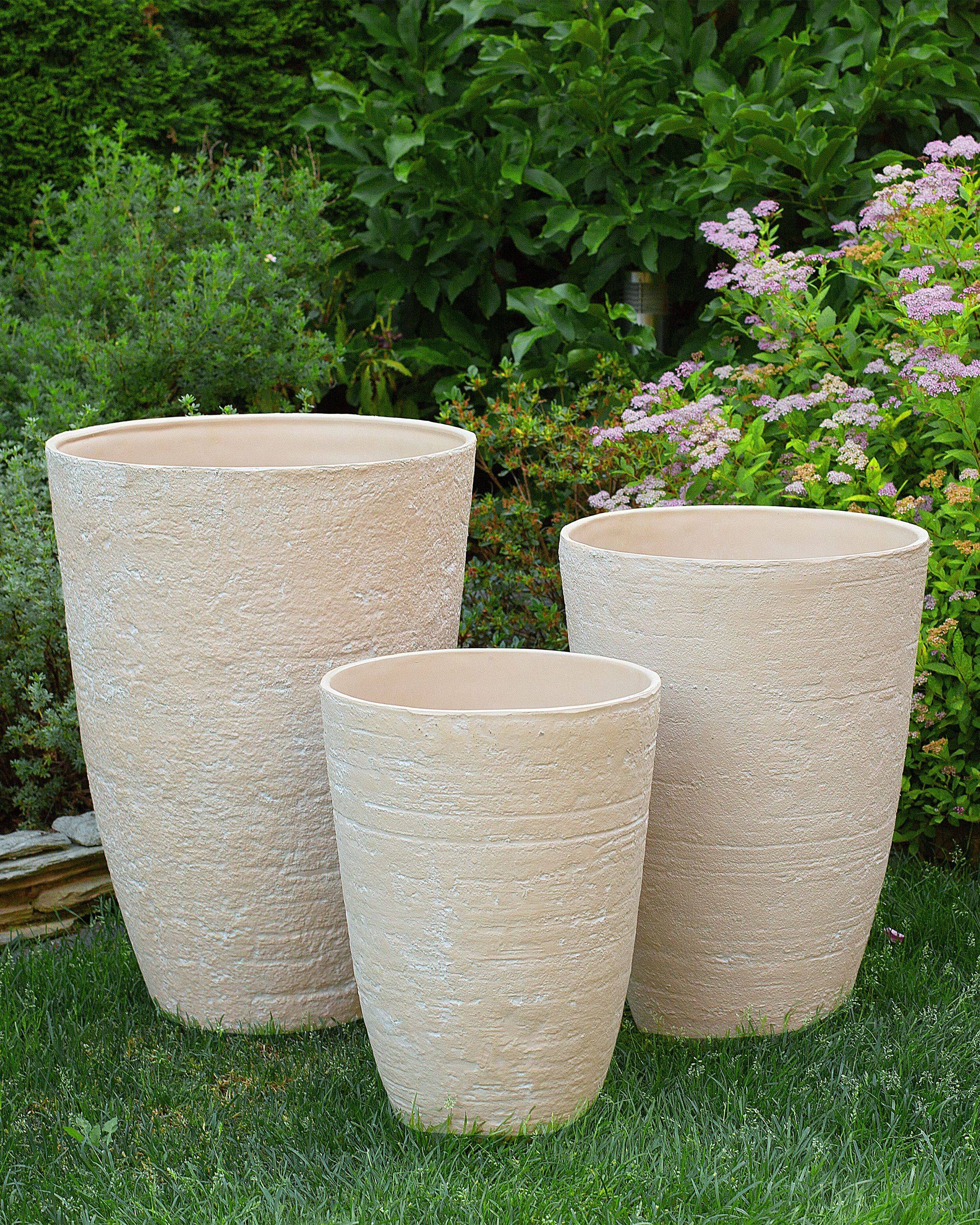 Beliani - Cache-pot d'extérieur Fibre d'argile Beige CAMIA - Beliani - Imagen 1