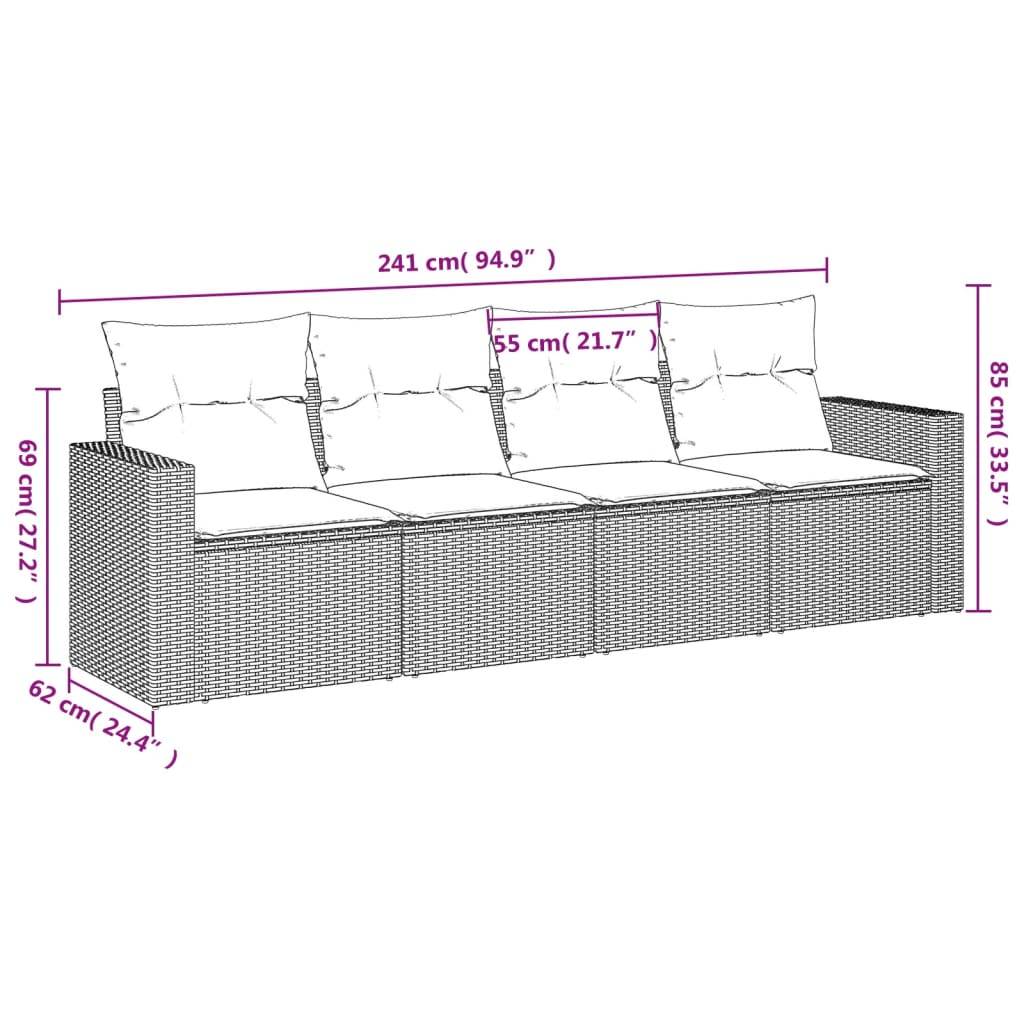 Salon de Jardin 4 Places Résine Tressée Marron avec Espace de Rangement sous l'Assise pour Jardin – ComfortXL Outdoor Living - Image 3