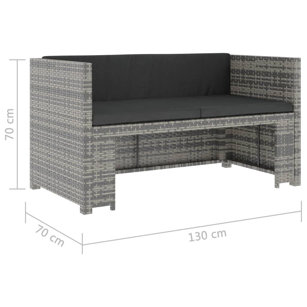 Vidaxl - Salon de jardin 5 pcs avec coussins résine tressée gris vidaXL 48134 - Imagen 3