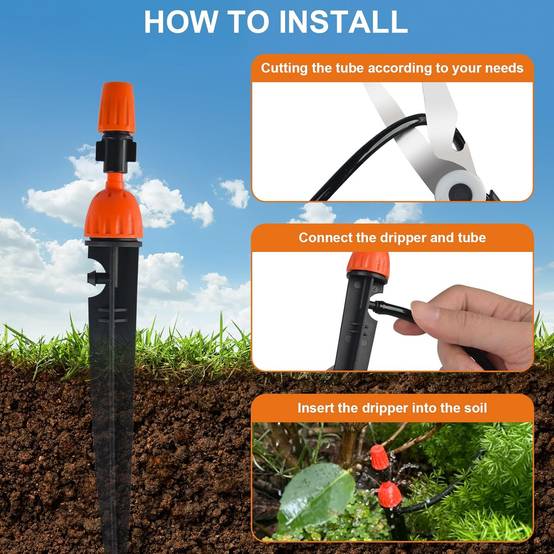 Arrosage automatique,Goutteur réglable à 360° - Système d'arrosage automatique pour jardin,irrigation goutte à goutte, 20 pièces-Lytech - Image 4
