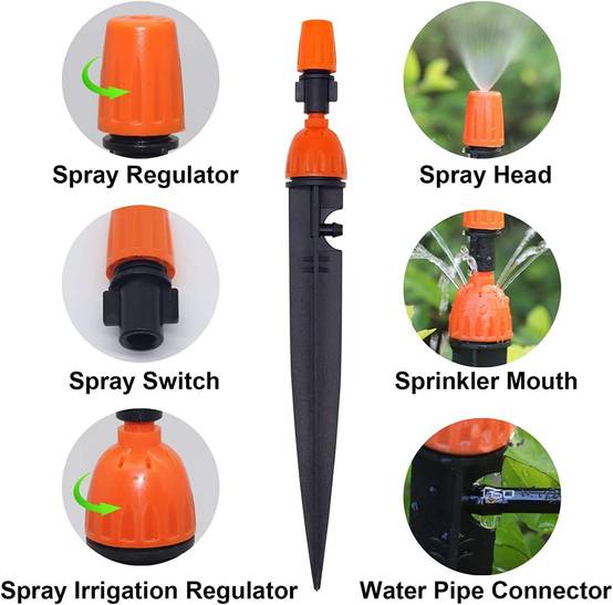 Arrosage automatique,Goutteur réglable à 360° - Système d'arrosage automatique pour jardin,irrigation goutte à goutte, 20 pièces-Lytech - Image 2