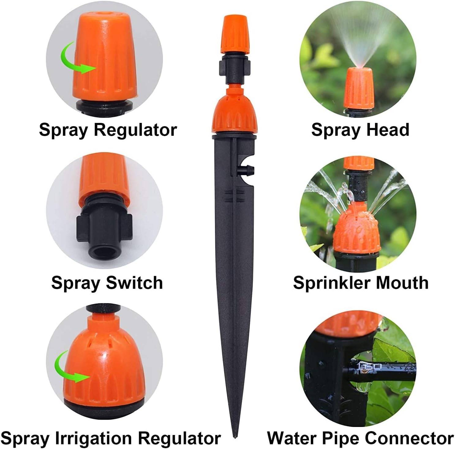 Arrosage automatique，Goutteur réglable à 360° - Système d'arrosage automatique pour jardin，irrigation goutte à goutte, 20 pièces-Lytech - Image 2