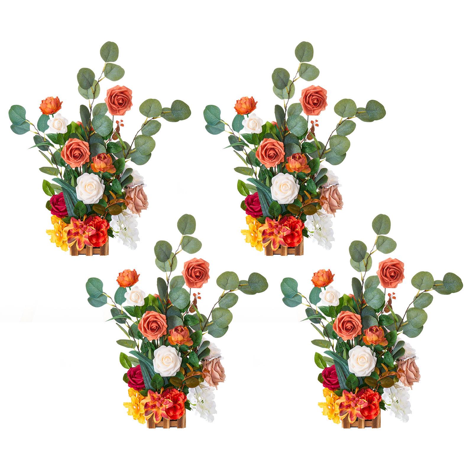 VEVOR Composition Florale Artificielle Autoportante Mariage Lot de 4 45x25x25 cm - Image 1