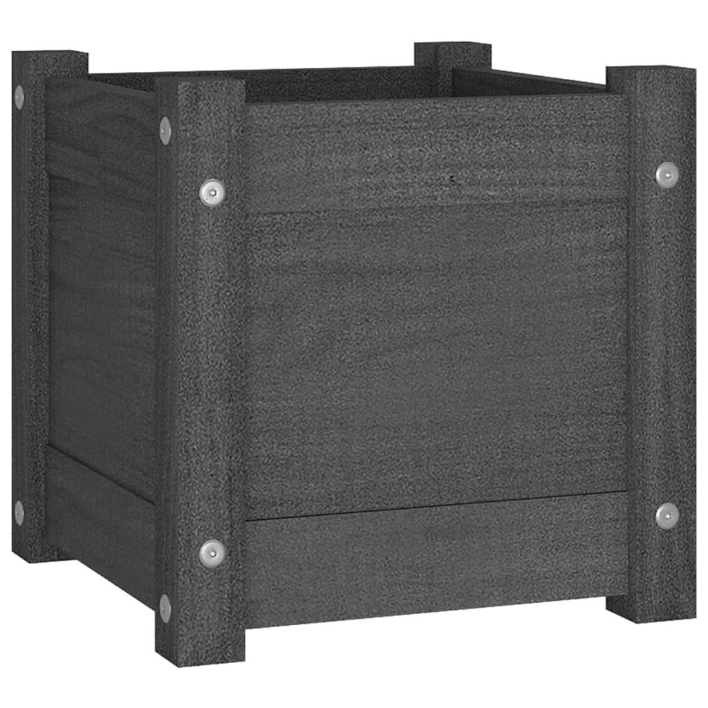 Vidaxl - Jardinières d'extérieur 2 pcs Gris 31x31x31 cm Bois de pin vidaXL 810527 - Image 5