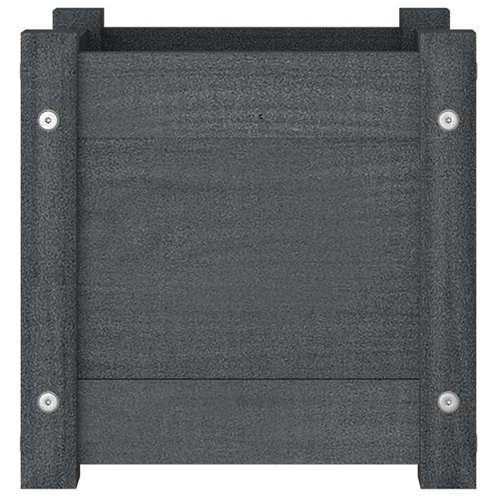 Vidaxl - Jardinières d'extérieur 2 pcs Gris 31x31x31 cm Bois de pin vidaXL 810527 - Image 6