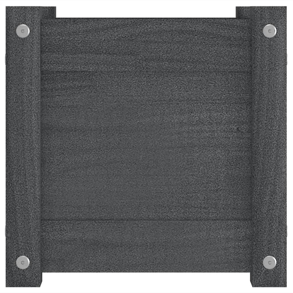 Vidaxl - Jardinières d'extérieur 2 pcs Gris 31x31x31 cm Bois de pin vidaXL 810527 - Image 7