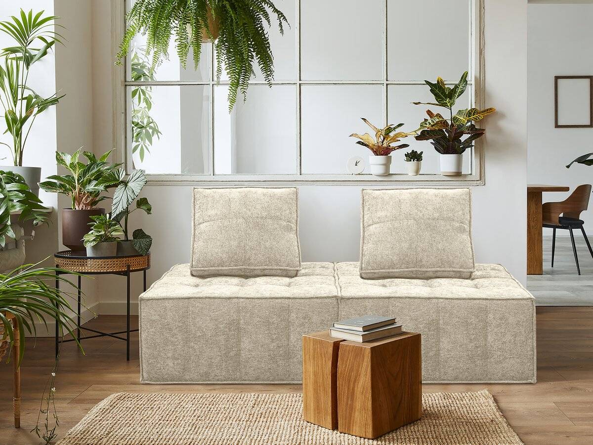 Chauffeuse En Tissu Texturé "velluto" - 96 X 100 X 89 Cm - Beige -habitat Et Jardin - Image 2