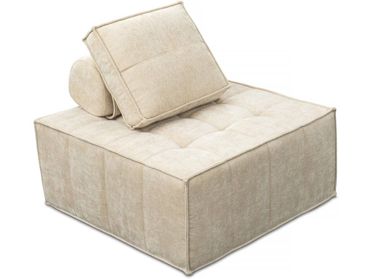 Chauffeuse En Tissu Texturé "velluto" - 96 X 100 X 89 Cm - Beige -habitat Et Jardin - Image 1