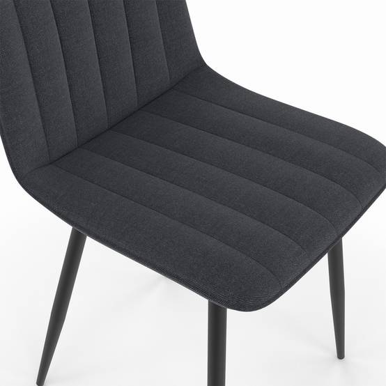 Lot de 6 chaises MIRA en tissu gris foncé pour salle à manger - Image 6
