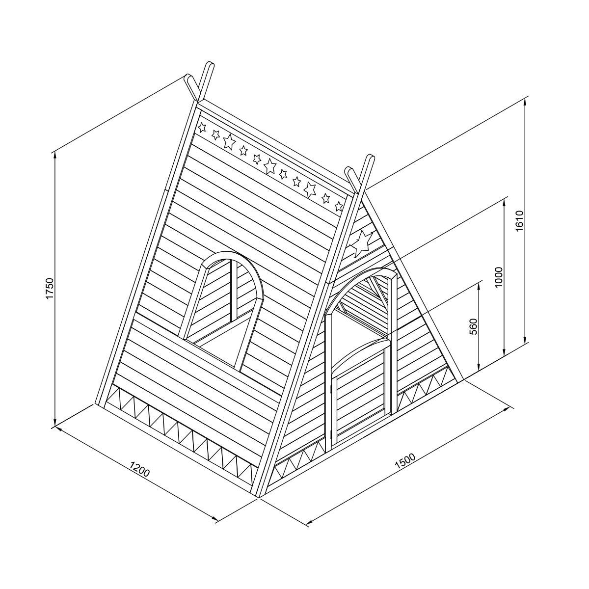 Tipi cabane pour enfant en bois peint - Cémonjardin - Imagen 5