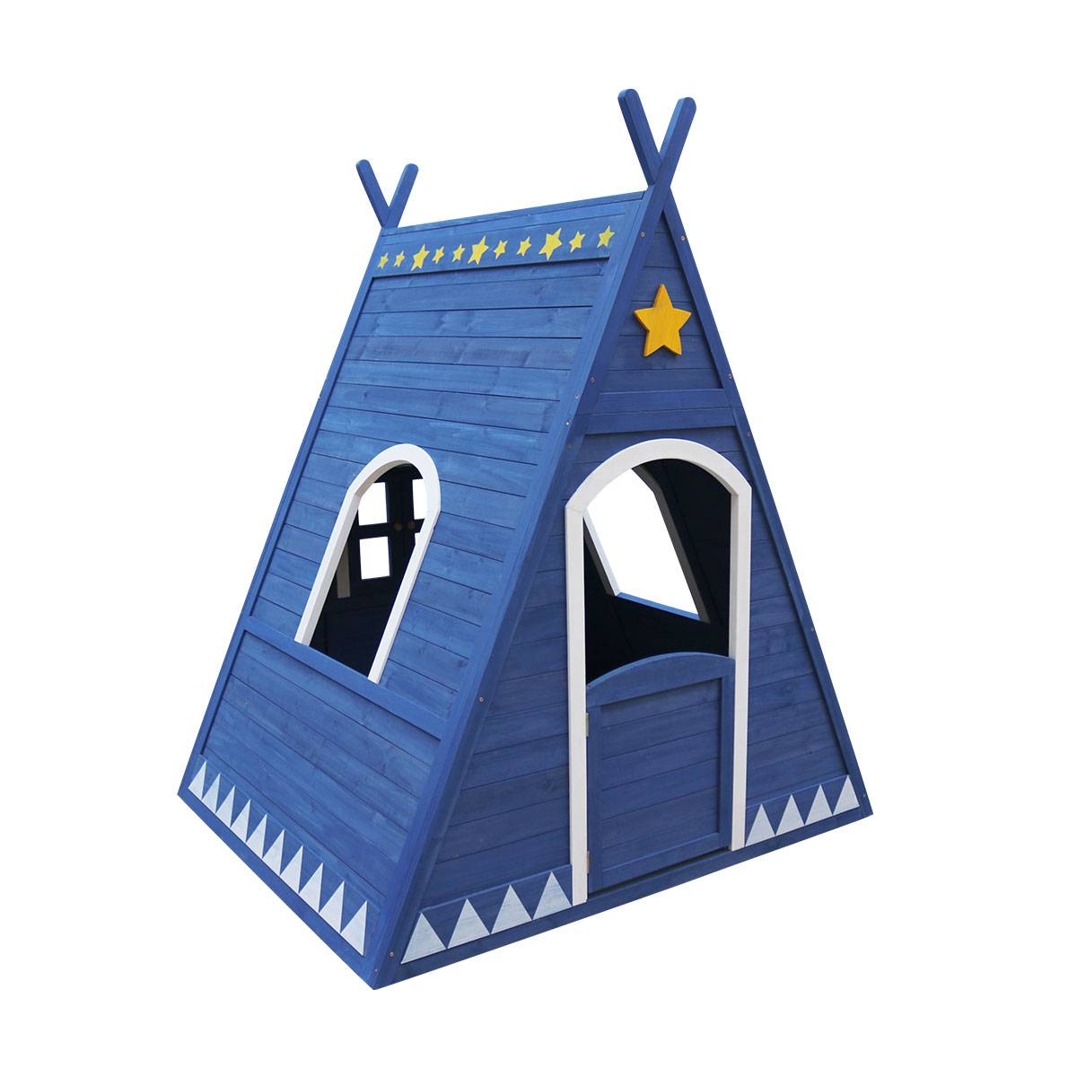 Tipi cabane pour enfant en bois peint - Cémonjardin - Imagen 1