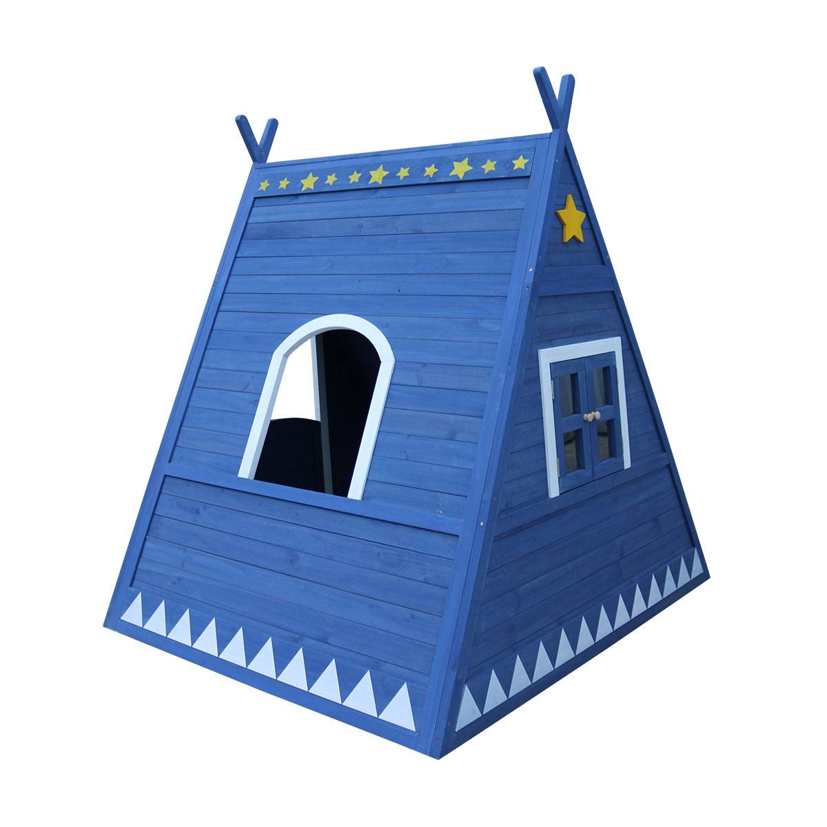 Tipi cabane pour enfant en bois peint - Cémonjardin - Imagen 4