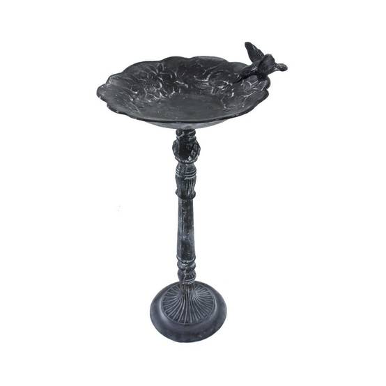 Bain d'oiseaux en fonte gris 26 x 56 cm Chemin de campagne - Image 1