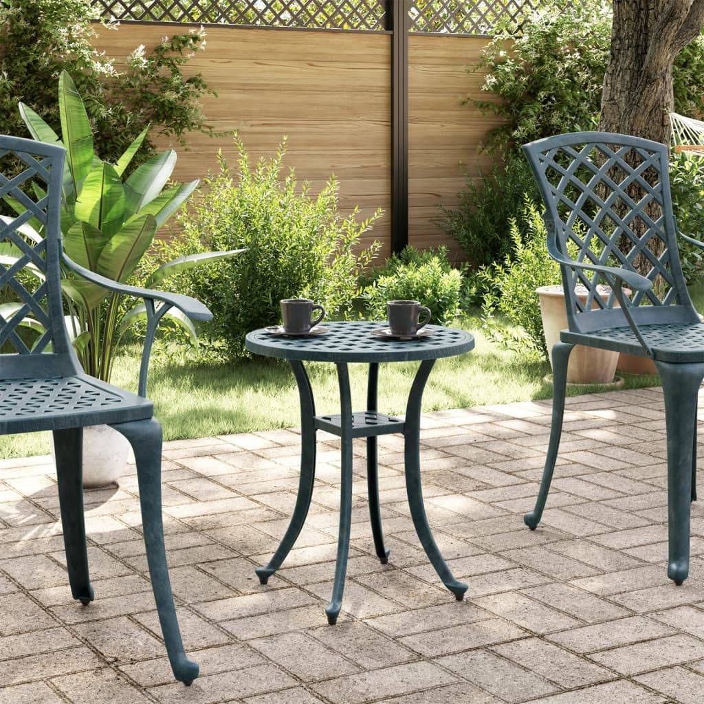 Table de jardin aluminium coulé vert Ø48 x 53 cm - PANGIVO - Image 3