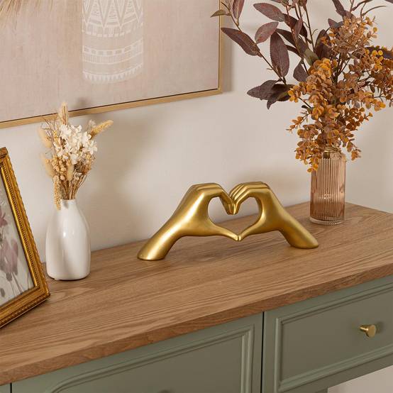 Mains Cœur Déco "Amy" 31cm Doré - Image 3