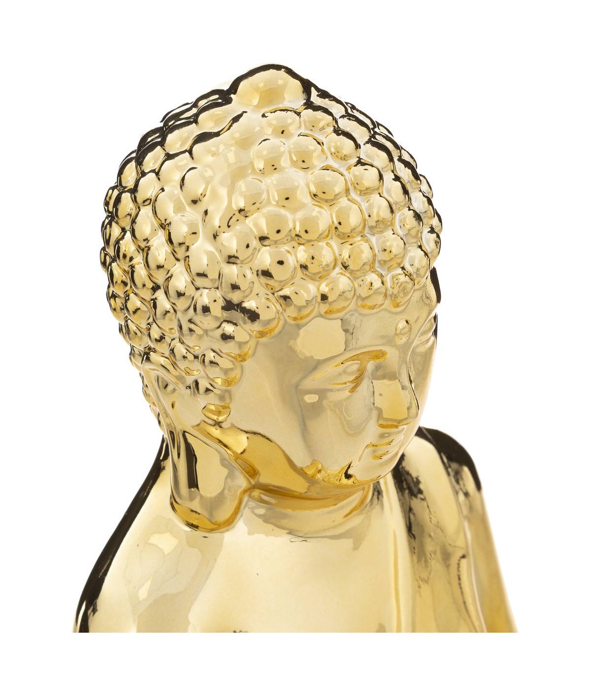 Statue décorative Bouddha en céramique Dorée H 25 cm - Imagen 2