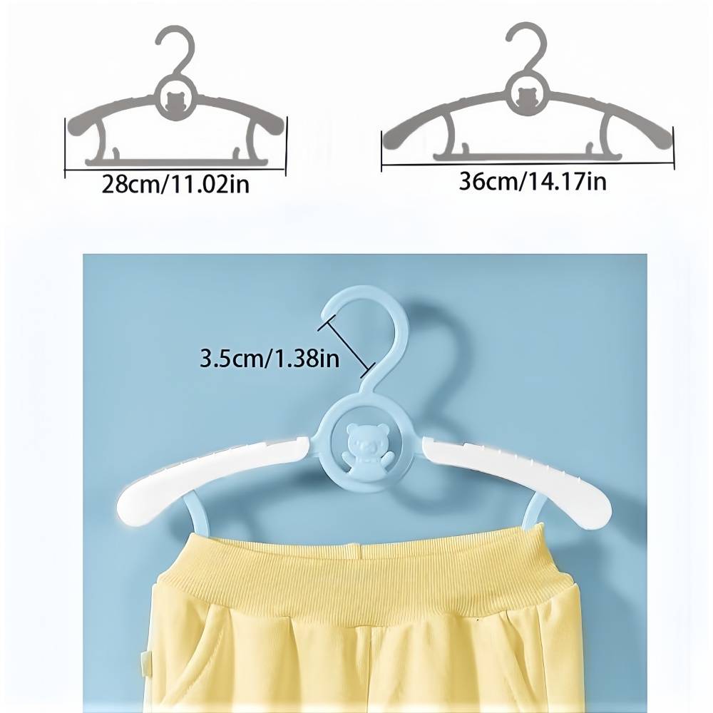 Étendoir à linge-Lot de 20 cintres bébé extensibles – 27,9 à 35,6 cm – Bleu – Antidérapants – Gain de place – Living123 - Image 5