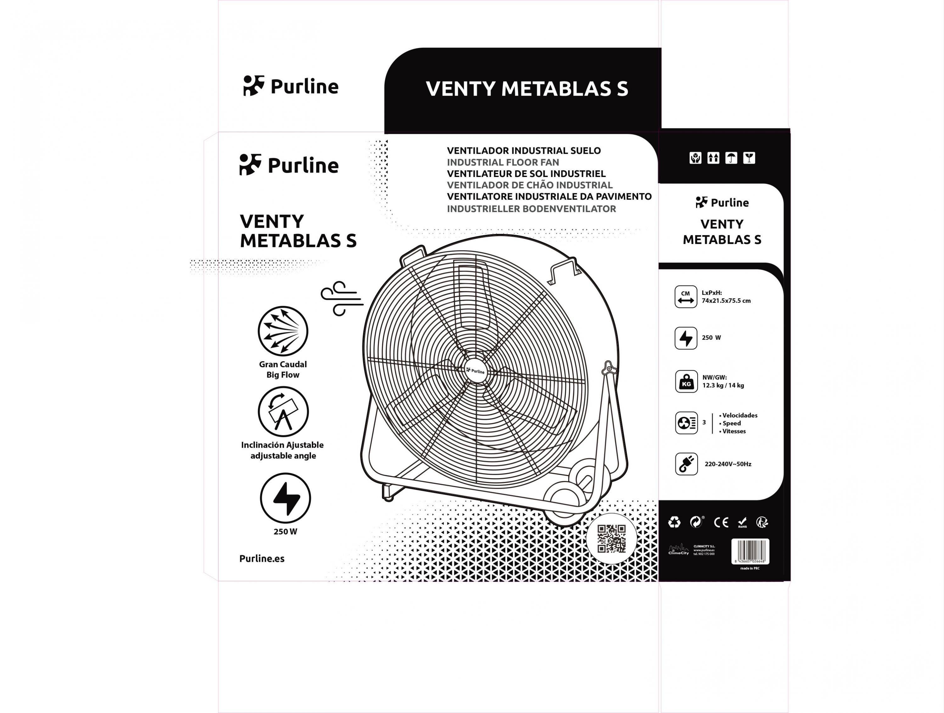 Ventilateur de sol industriel 250W avec pales en aluminium - Purline - Image 5