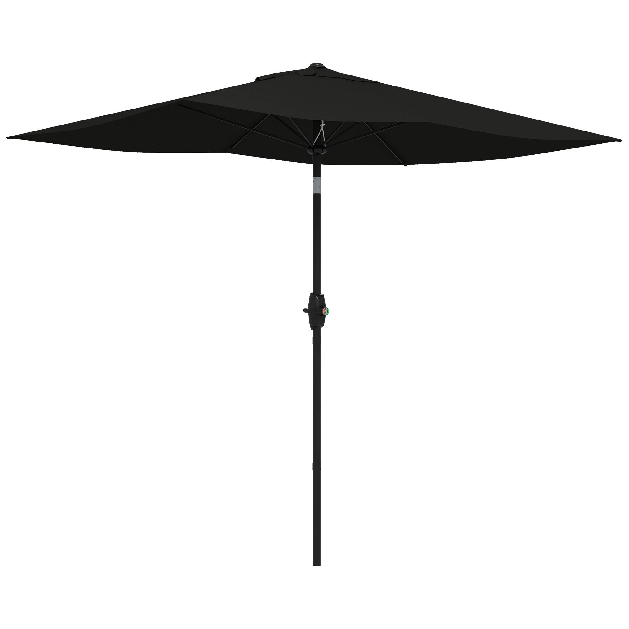 ComfortXL - Parasol rectangulaire aluminium terrasse inclinable manivelle anti-UV 2x3m noir - ComfortXL Outdoor Living - Image 2