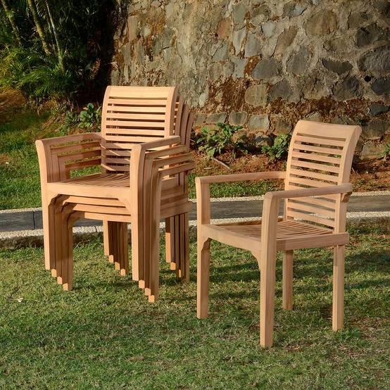 Fauteuil de jardin en teck massif Samoa - TECK'Attitude - Imagen 5