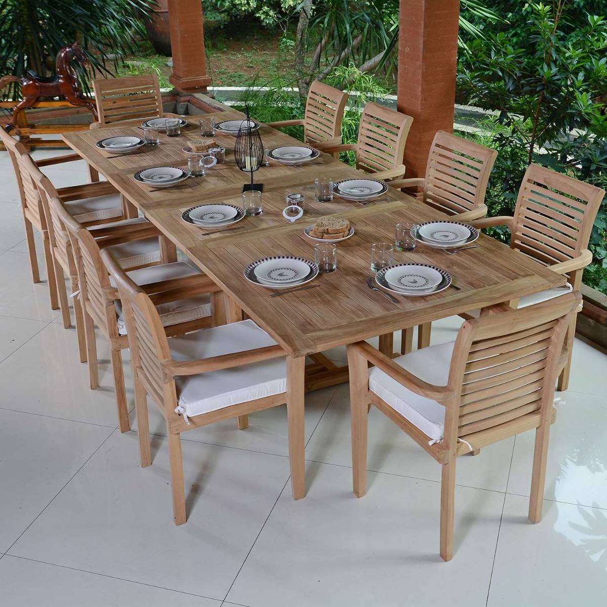 Fauteuil de jardin en teck massif Samoa - TECK'Attitude - Imagen 9