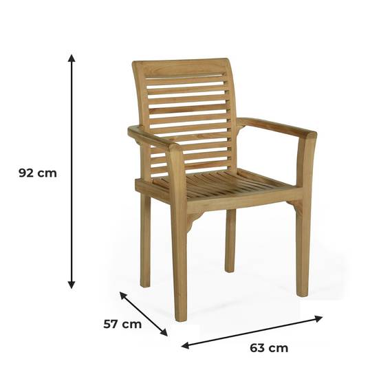 Fauteuil de jardin en teck massif Samoa - TECK'Attitude - Imagen 7