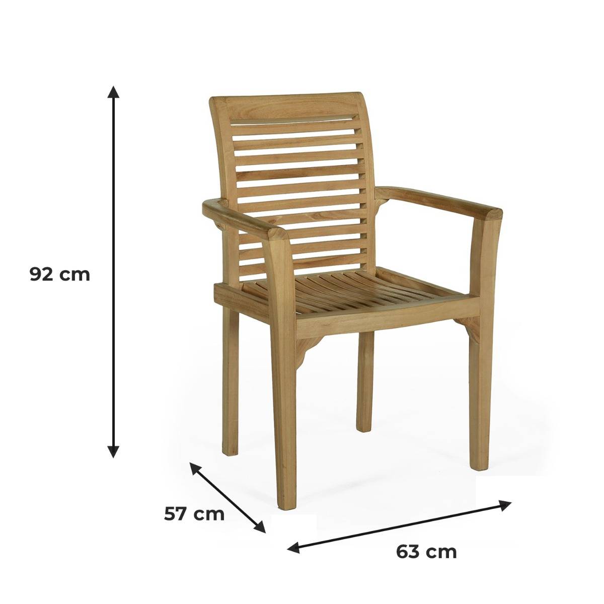 Fauteuil de jardin en teck massif Samoa - TECK'Attitude - Imagen 7