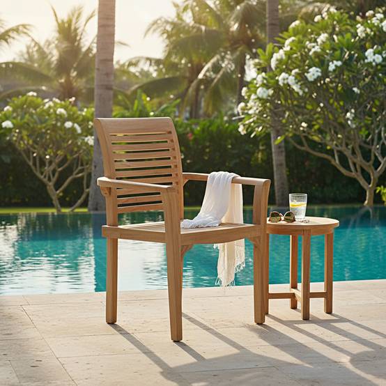 Fauteuil de jardin en teck massif Samoa - TECK'Attitude - Imagen 6